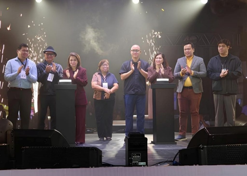 In photo during the opening ceremonies are (from left) Stage Riggers President Joel Inumerable, Video Sonic Manila Owner-Founder Mart Miranda, WTCMM Chairman & CEO Pamela Pascual, Tourism Promotions Board Project Officer III Joy Icasiano, Forscink Sound Engineer Justin Santos, Pasay City Representative Angie Roa, Stagecraft Vice President of Operations Frankie Leslie Zabala, and Earl Lee of Brand on Demand.